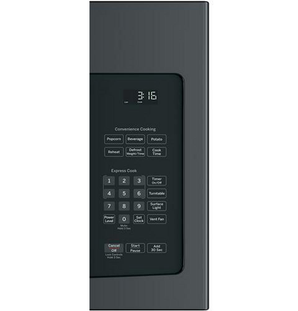 GE&reg; Black 1.6 cu. ft. 950 W Recirculating Over-the-Range Microwave 