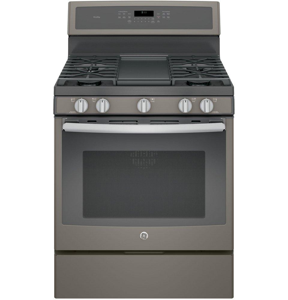 GE&reg; Slate 30 in. Gas 5-Burner Sealed Freestanding Range 