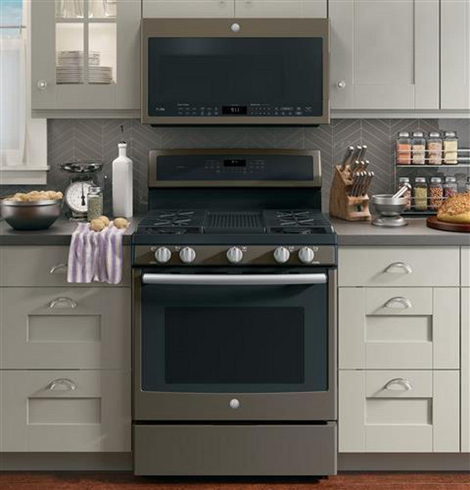 GE&reg; Slate 30 in. Gas 5-Burner Sealed Freestanding Range 