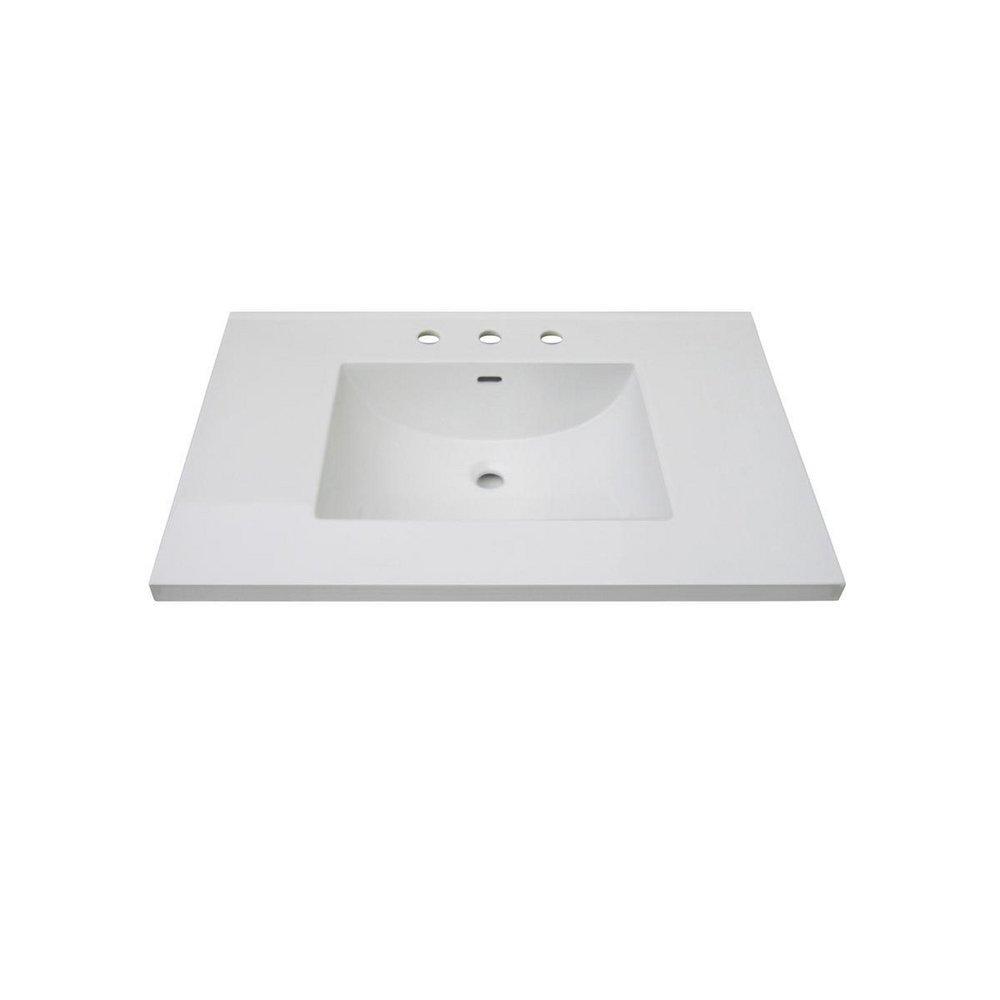Fairmont Designs White 37 in x 22 in Single Bowl Ceramic Vanity Top 