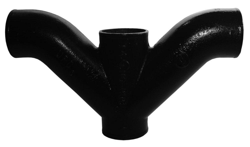 Tyler Pipe No Hub Cast Iron 1/8 Bend Double Combination Wye 