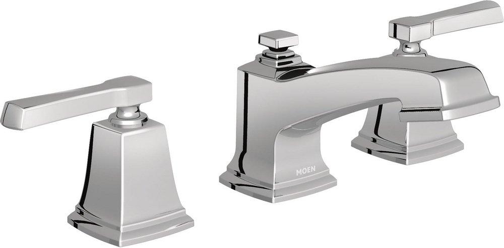Moen Chrome Two Handle Widespread Bathroom Sink Faucet 