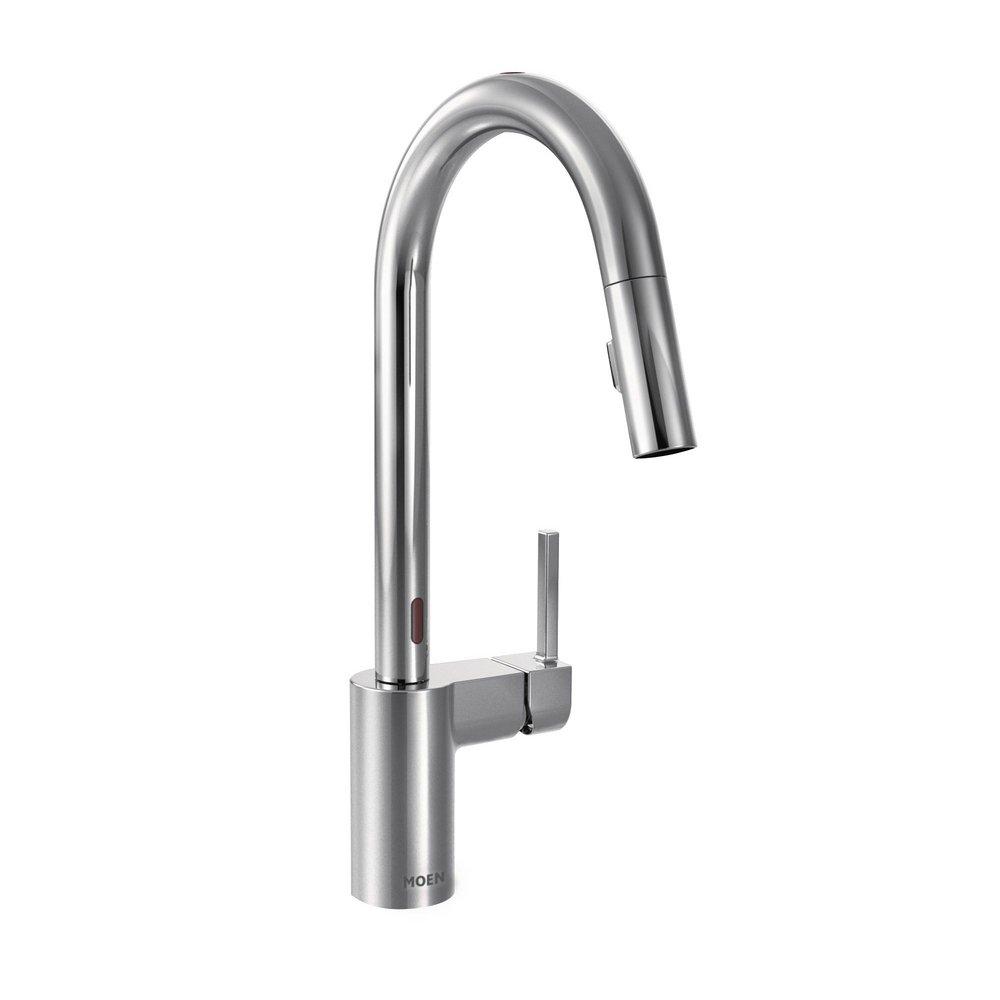 Moen Chrome Single Handle Pull Down Touchless Kitchen Faucet with Reflex, PowerClean and MotionSense Technology 