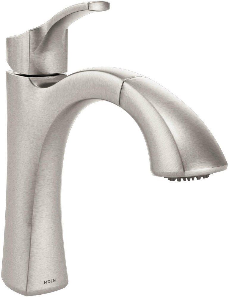 Moen Spot Resist&trade; Stainless Single Handle Pull Out Kitchen Faucet 