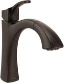 Single Handle Pull Out Kitchen Faucet with Power Clean and Reflex Technology in Oil Rubbed Bronze