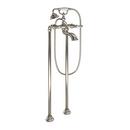 Two Handle Wall Mount Tub Filler with Handshower in Brushed Nickel