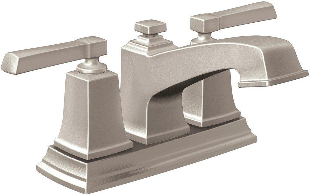Moen Spot Resist&reg; Brushed Nickel Two Handle Centerset Bathroom Sink Faucet 