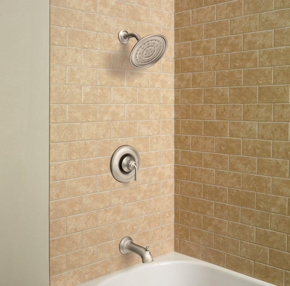 Moen Spot Resist Brushed Nickel Single Handle Single Function Bathtub & Shower Faucet 