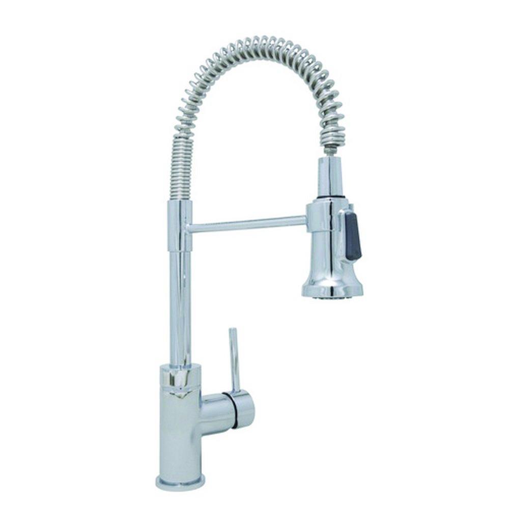 Signature Hardware Polished Chrome Single Handle Pull Out Kitchen Faucet 