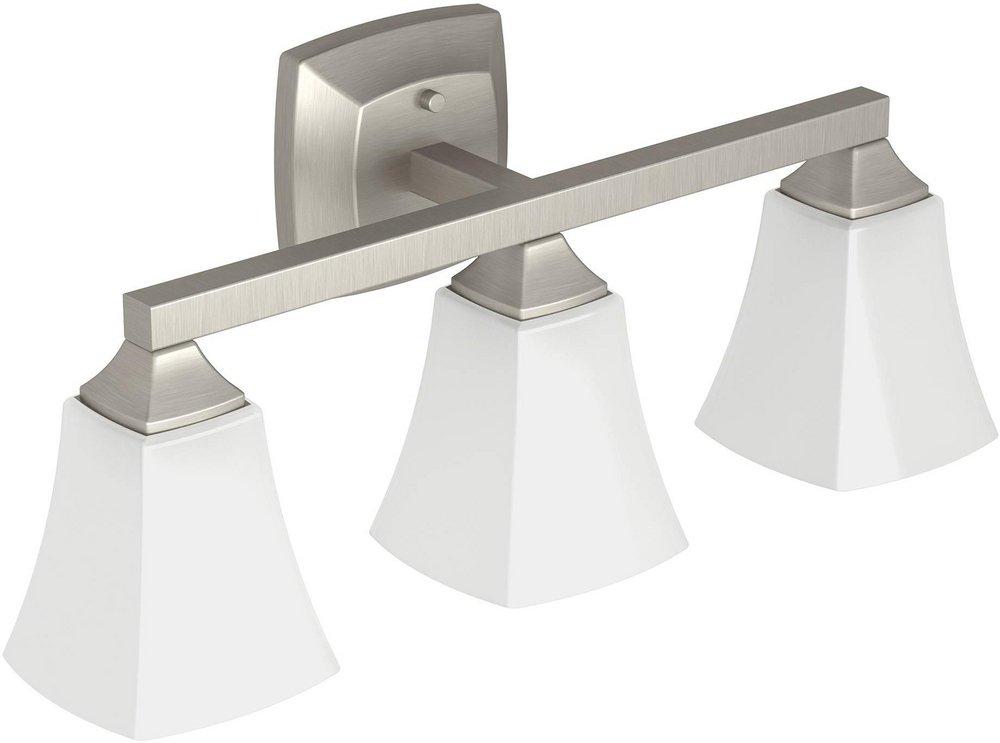Moen Brushed Nickel 3-Globe Light Fixture 