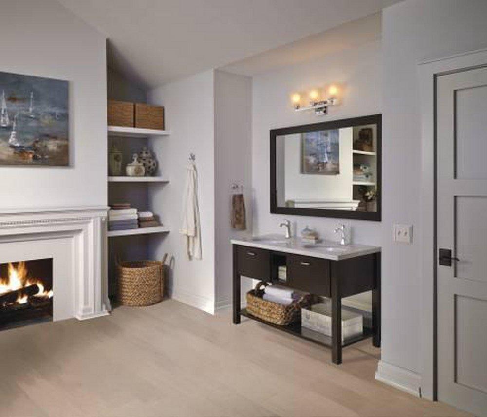 Moen Brushed Nickel 3-Globe Light Fixture 