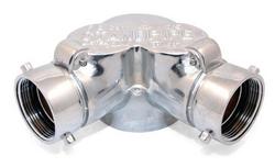 4 x 2-1/2 in. Siamese 90 Degree Fire Department Connection Double Clapper