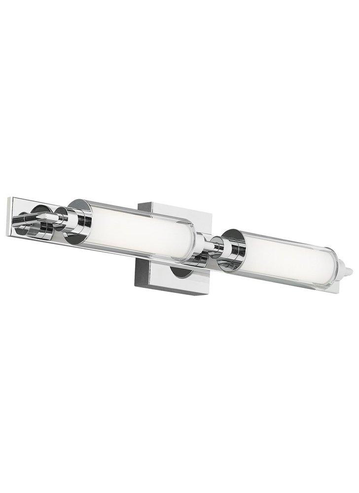 Tech Lighting Polished Chrome 12W 1-Light LED Bath Wall Light with Clear Glass 