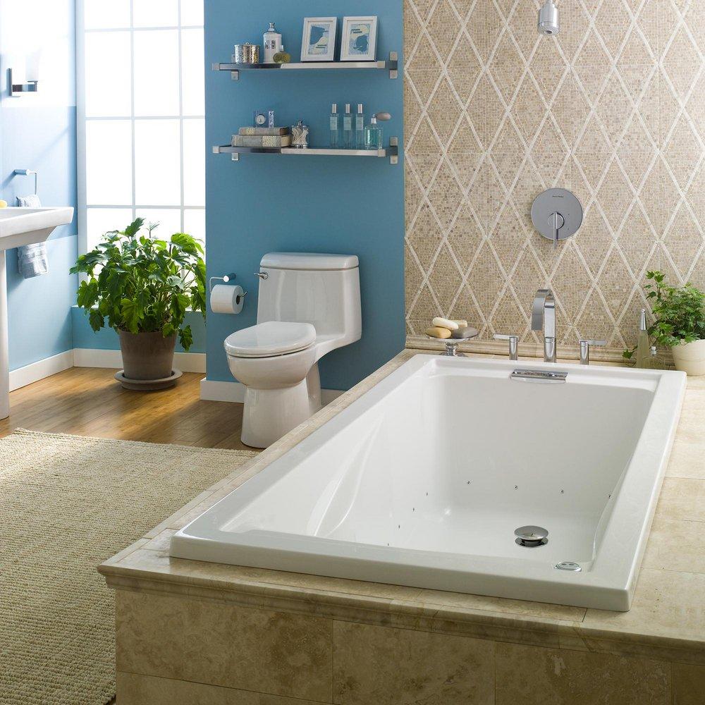 American Standard White 72 x 36 in. Air Bath Drop-In Bathtub with Reversible Drain 