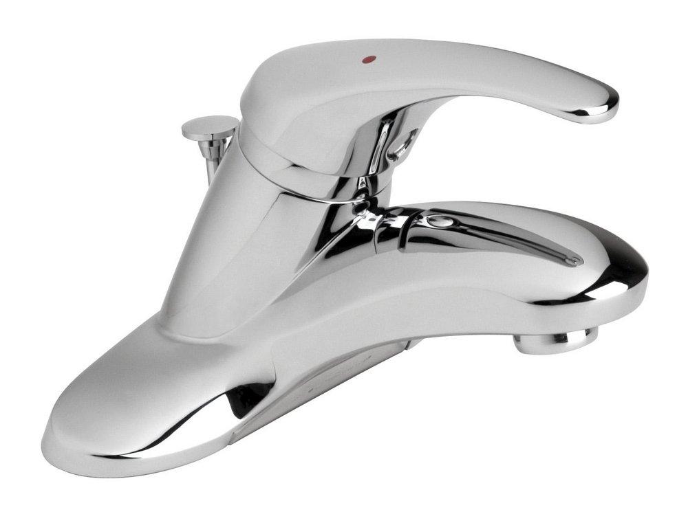 Symmons Industries Polished Chrome Bathroom Sink Faucet with IPS Connection, Grid Strainer Drain and Single Lever Handle 