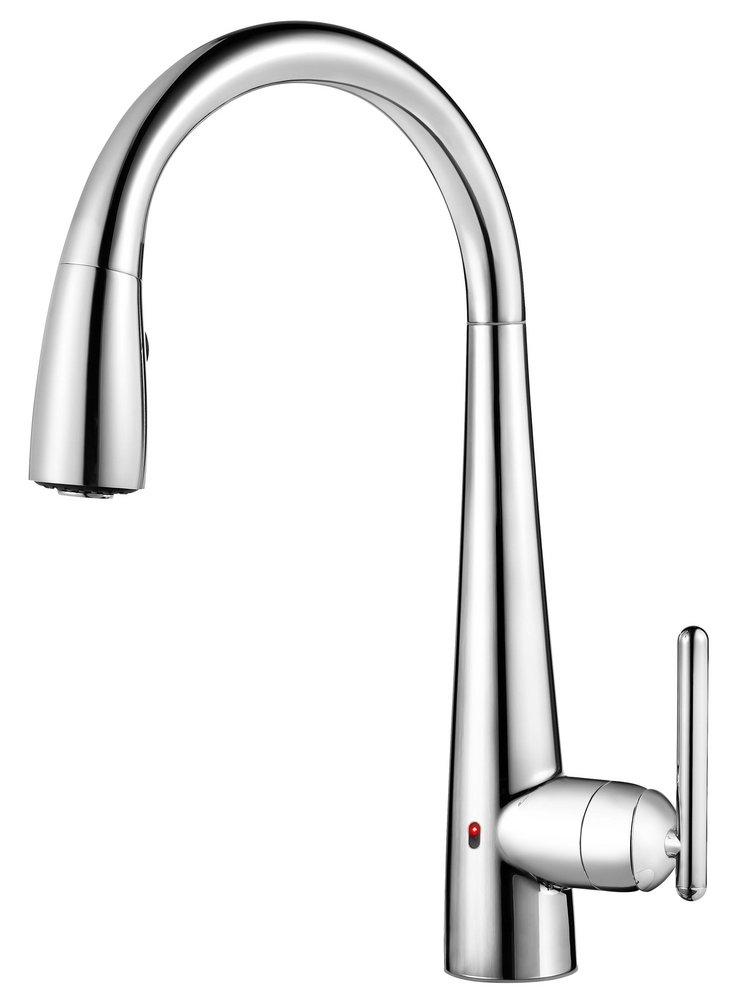 Pfister Polished Chrome Electronic Pull-Down Kitchen Faucet with Single Lever Handle 