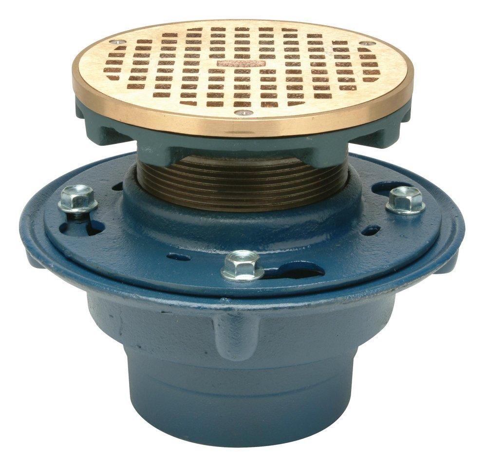 Zurn Nickel No Hub Cast Iron Polished Nickel Bronze Floor Drain 