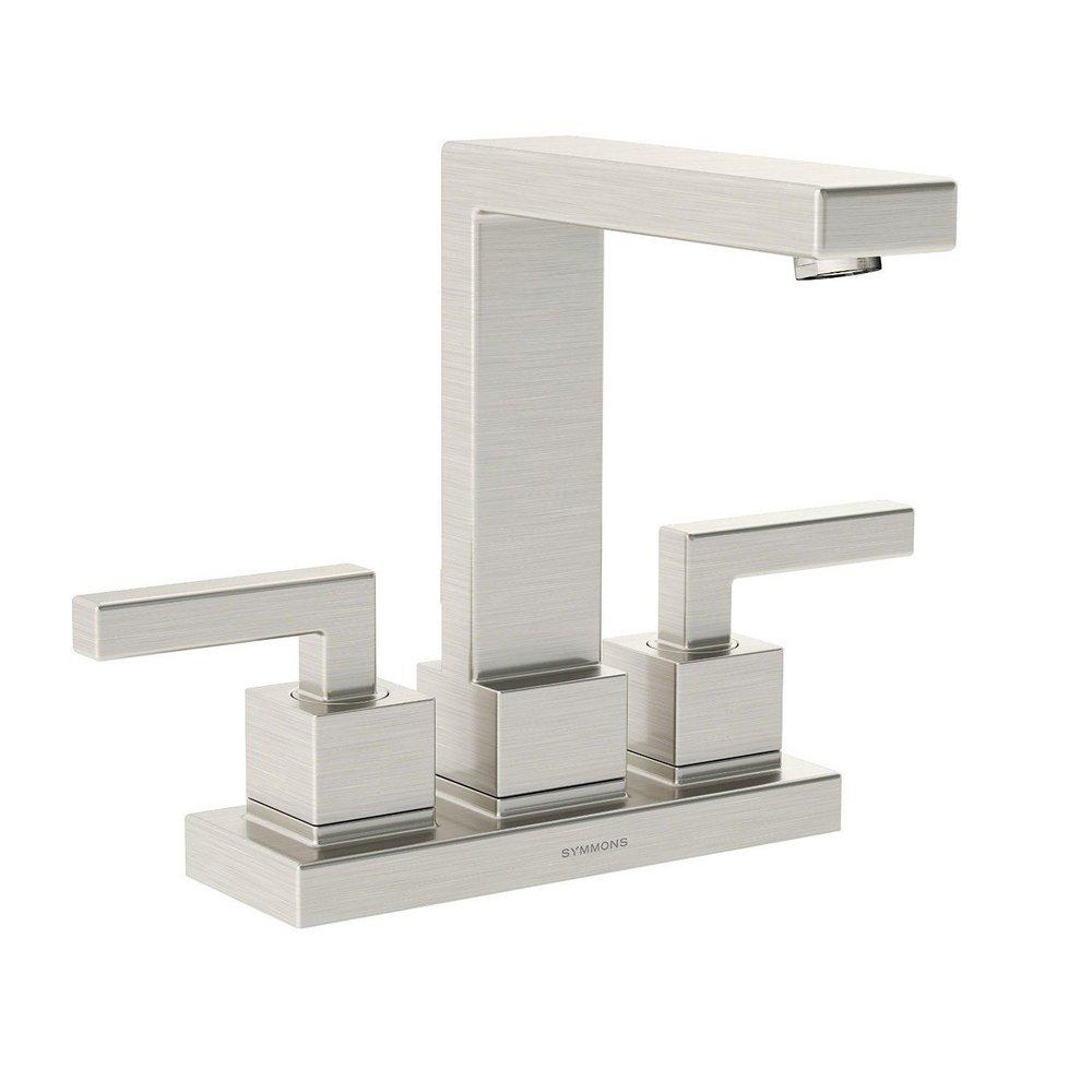 Symmons Industries Satin Nickel Two Handle Centerset Bathroom Sink Faucet 