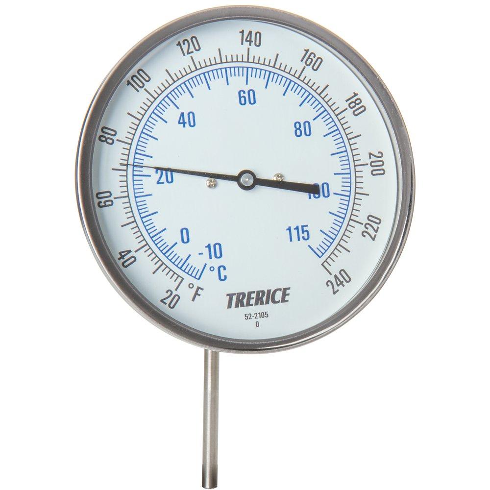 H.O. Trerice Stainless Steel Bimetal Thermometer with 4 in. Stem 