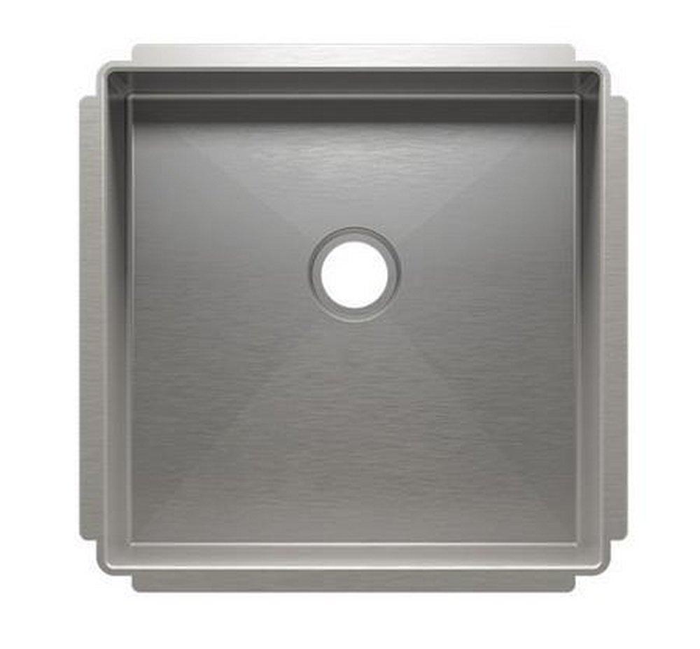 Julien Stainless Steel 1 Hole Single Bowl Undermount Square Kitchen Sink with Rear Drain 