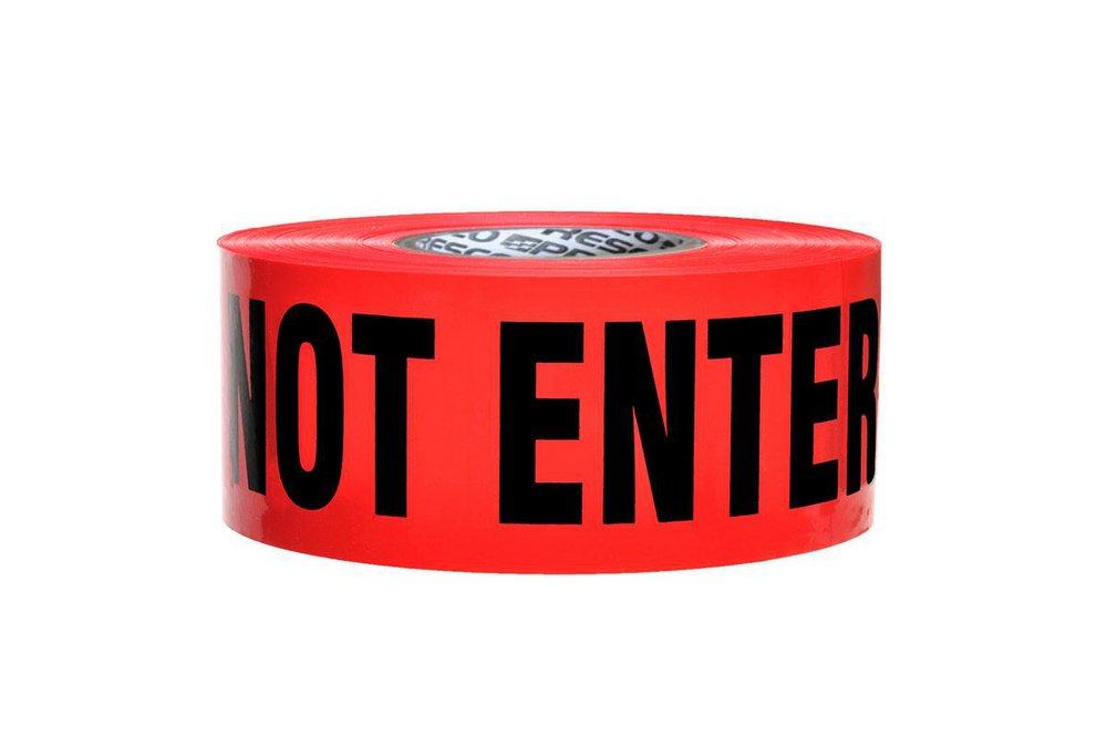 Presco Red 3 in. x 1000 ft. 4 mil Plastic Safety Barrier Tape in Yellow 