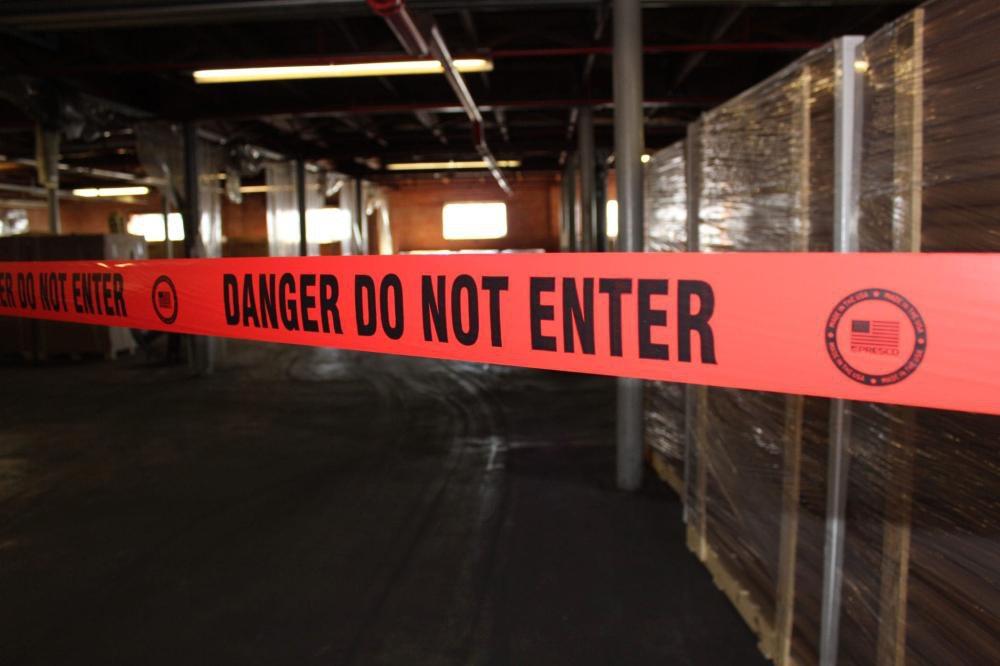 Presco Red 3 in. x 1000 ft. 4 mil Plastic Safety Barrier Tape in Yellow 