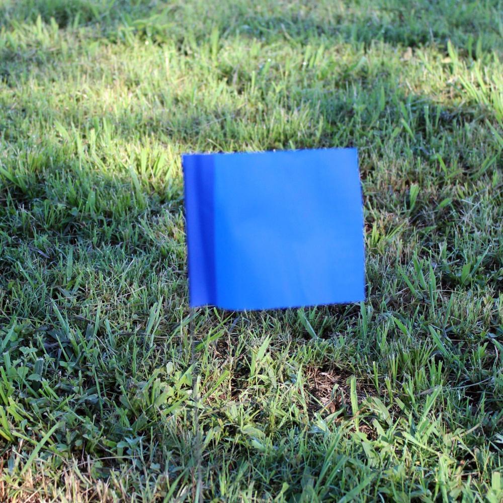 Presco Blue 21 x 4 x 5 in. Plastic and Wire Marking Flag (Pack of 100) 