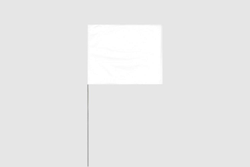 Presco White 21 x 4 x 5 in. Plastic and Wire Marking Flag (Pack of 100) 