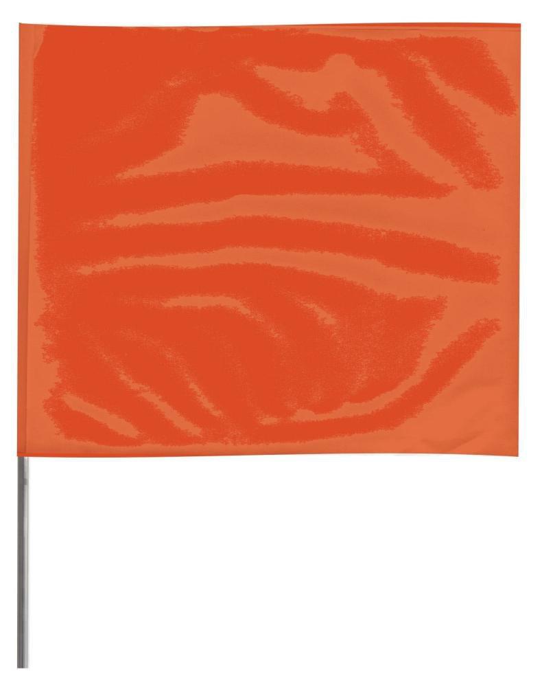 Presco Orange Glo 21 x 4 x 5 in. Plastic and Wire Marking Flag (Pack of 100) 