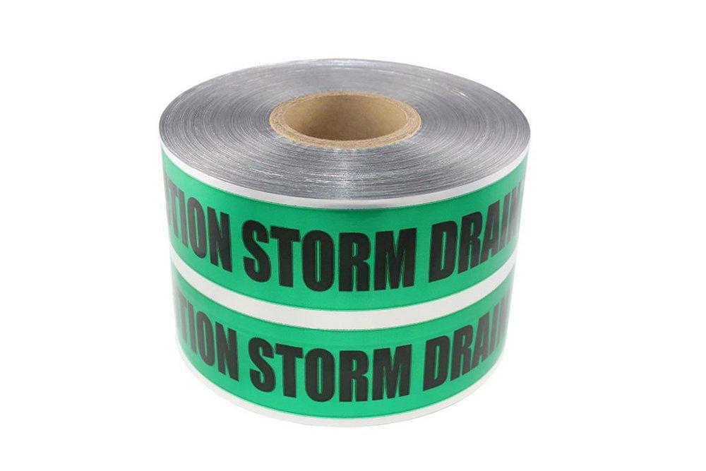 Presco Green Storm Drain Detectable Tape 