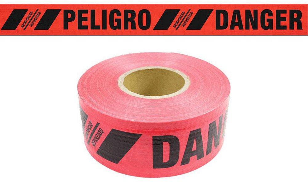 Presco Red 3 in. 4 Mil Danger Barrier Tape in Red 