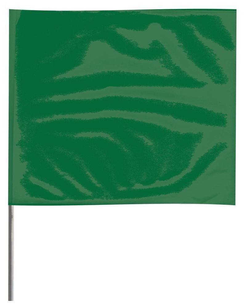 Presco Green 21 x 4 x 5 in. Plastic and Wire Marking Flag (Pack of 100) 