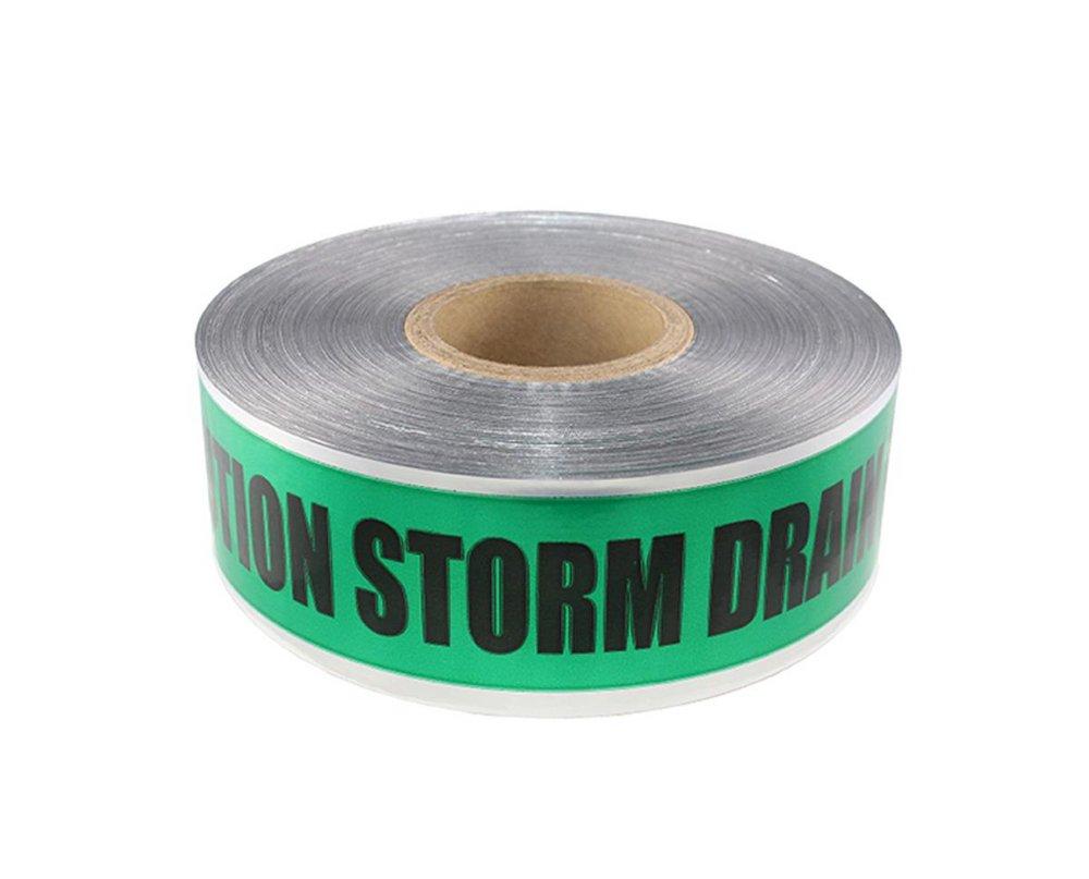 Presco Green 1000 ft. 5 Mil Underground Detectable Storm Drain Tape in Green 