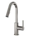 1-Hole Pull-Out Kitchen Faucet with Single Lever Handle in Brushed Nickel
