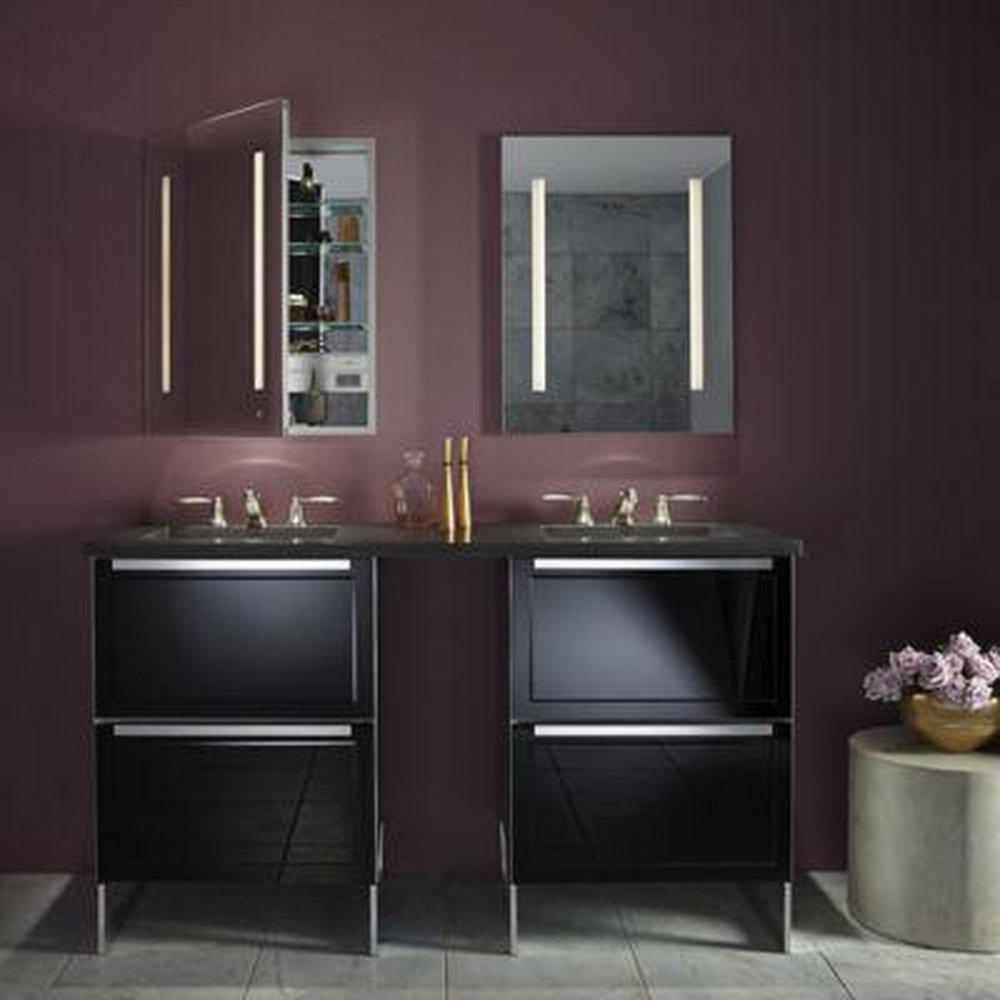 Robern Satin Anodized Aluminum 30 in. Surface Mount and Recessed Mount Medicine Cabinet 