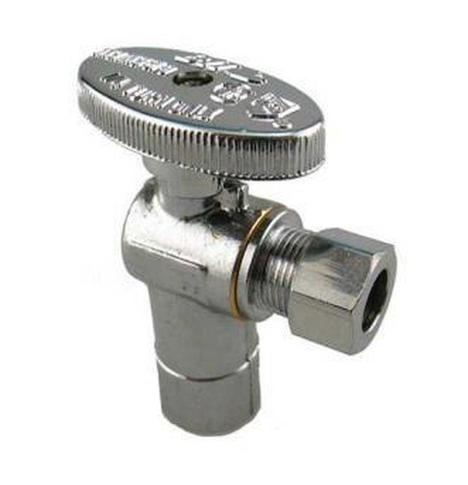 Boshart Industries Polished Chrome Solvent Weld x Compression Oval Angle Supply Stop Valve in Polished Chrome 