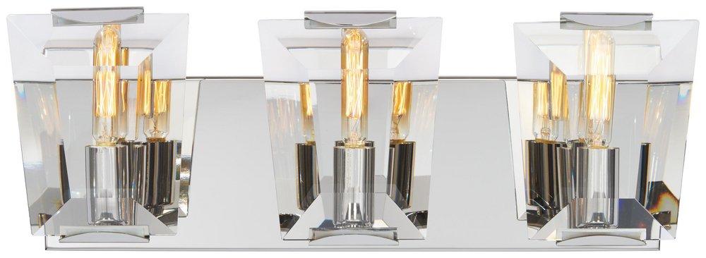 Metropolitan Polished Nickel 60W 3-Light Candelabra E-12 Base Bath Light 