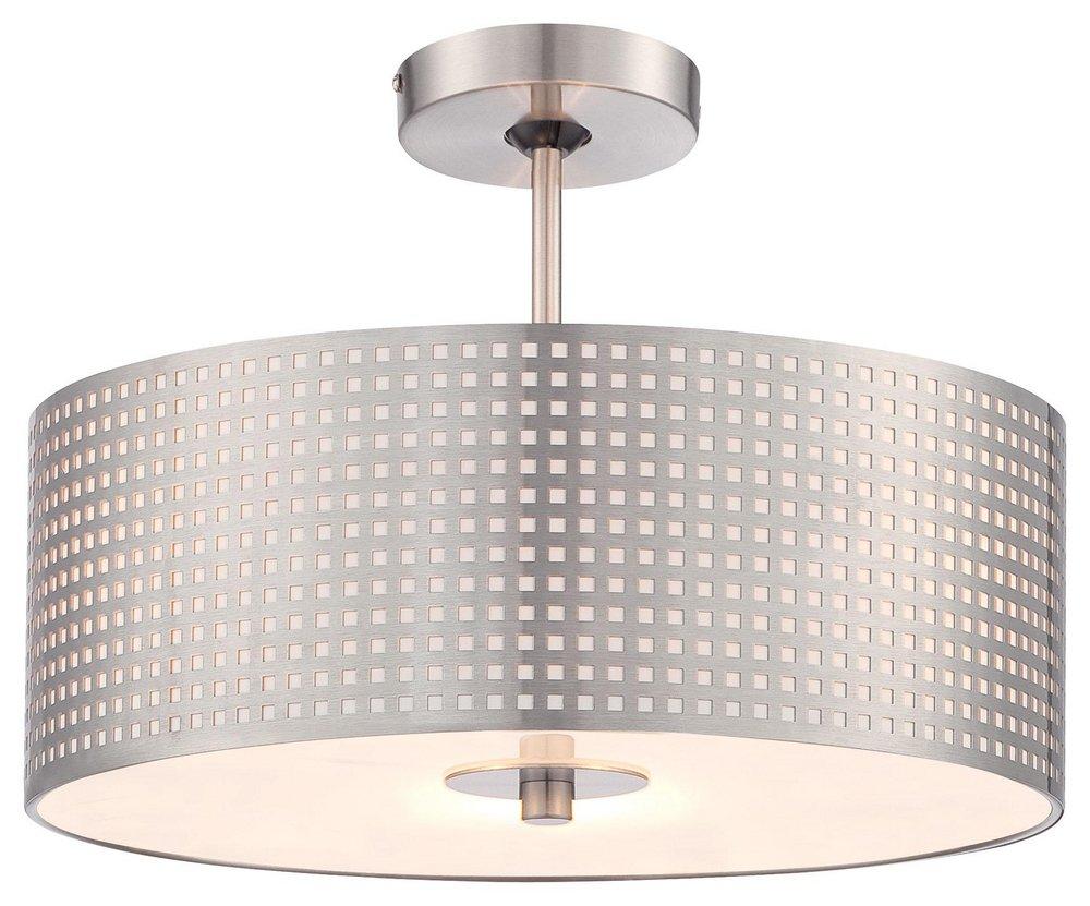 George Kovacs Brushed Nickel 75W 3-Light Semi-Flushmount Ceiling Fixture 