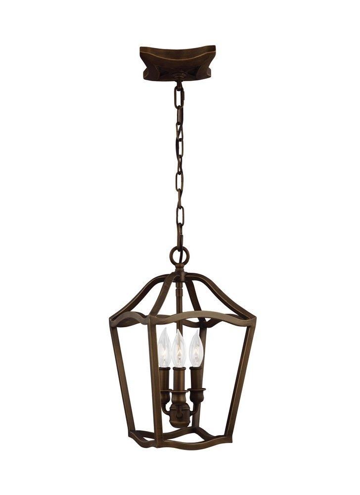Feiss Painted Aged Brass 3-Light Foyer 