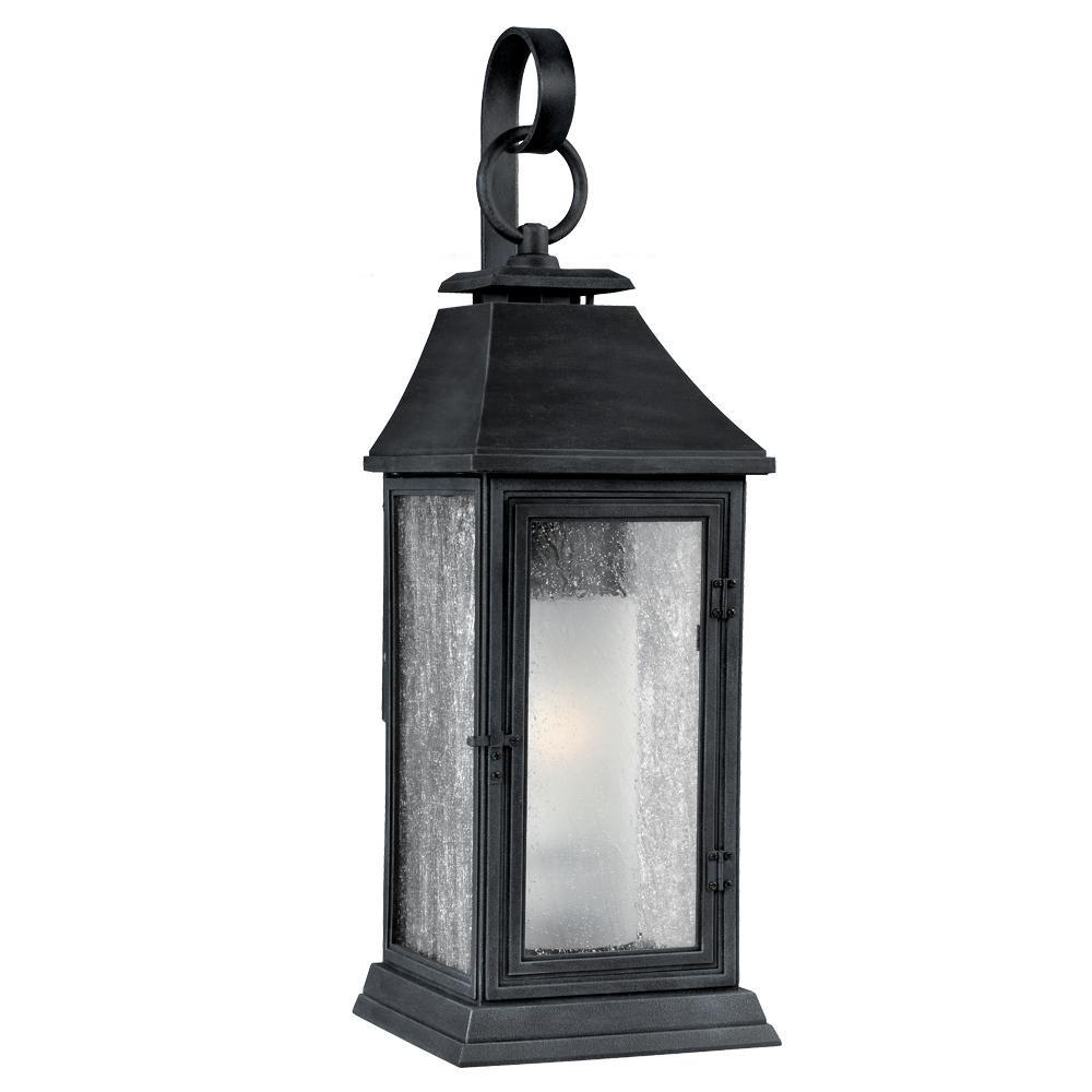 Visual Comfort & Co. Studio Dark Weathered Zinc 19-1/8 in. 75W 1-Light Medium E-26 Outdoor Wall Sconce 