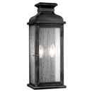 60W 2-Light Candelabra E-12 Incandescent Outdoor Wall Sconce in Dark Weathered Zinc
