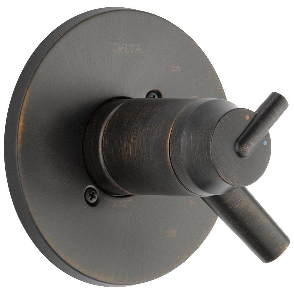 Delta Faucet Venetian Bronze Tub and Shower Thermostatic Valve Only Trim with Single Lever Handle 