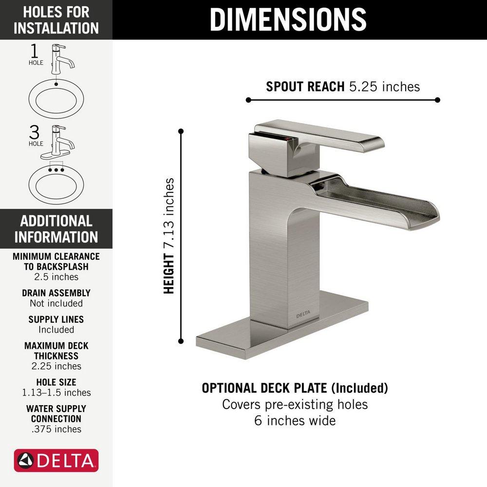 Delta Faucet Stainless Single Handle Centerset Bathroom Sink Faucet 