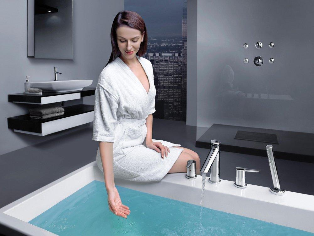 Delta Faucet Stainless Thermostatic Valve Only with Double Lever Handle 