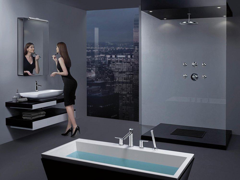 Delta Faucet Stainless Thermostatic Valve Only with Double Lever Handle 