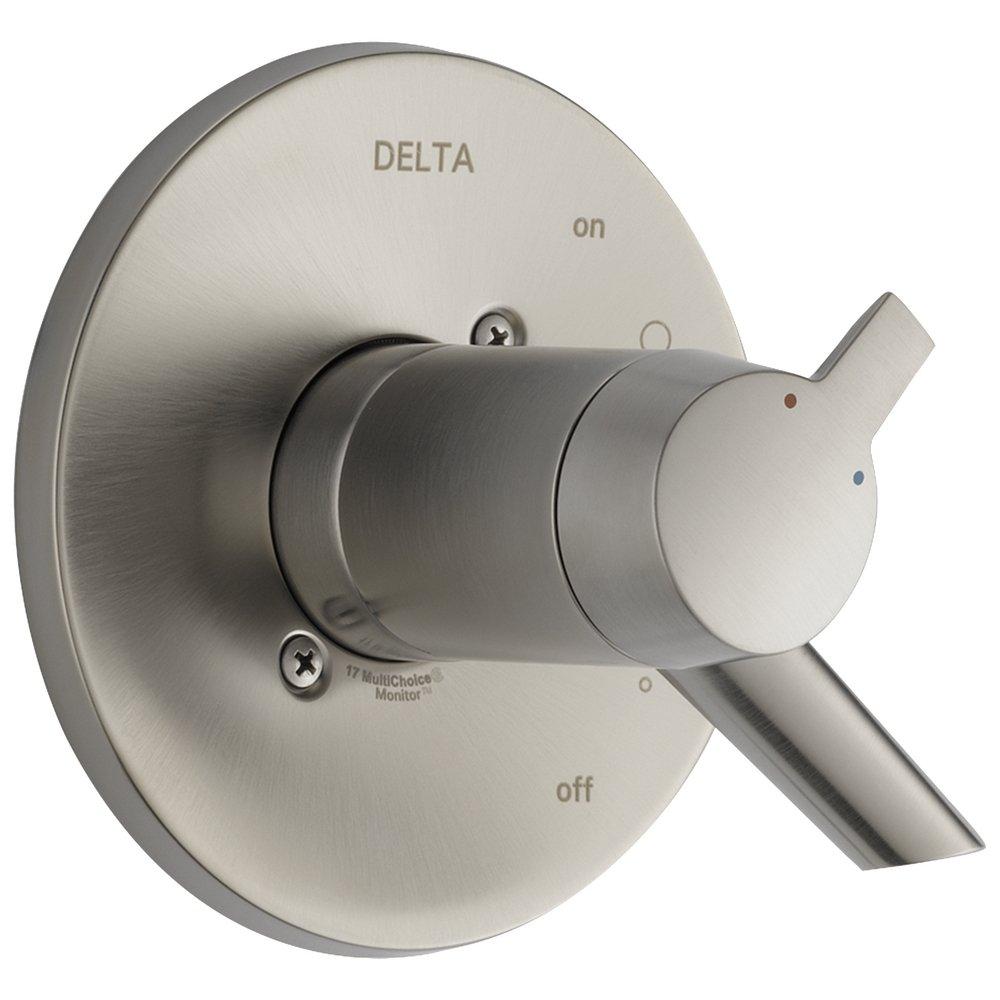 Delta Faucet Stainless Thermostatic Valve Only with Double Lever Handle 