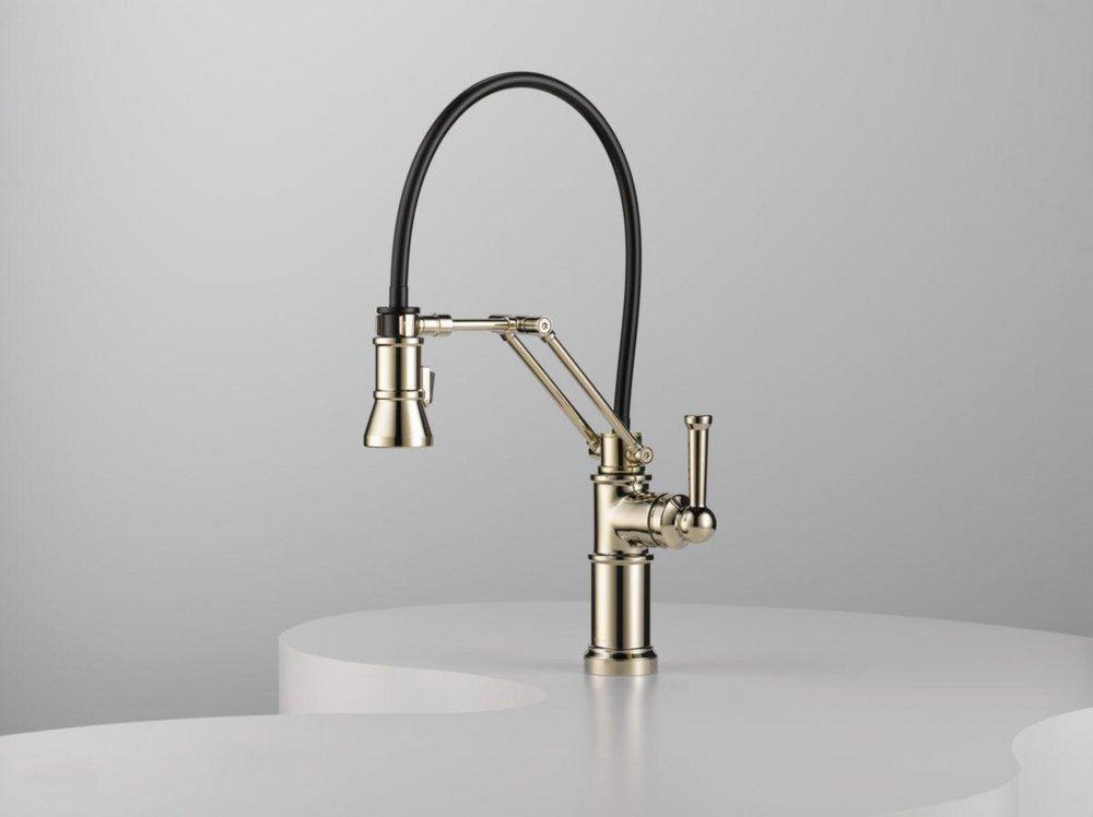 Brizo Brilliance Polished Nickel Single Handle Pull Down Kitchen Faucet 