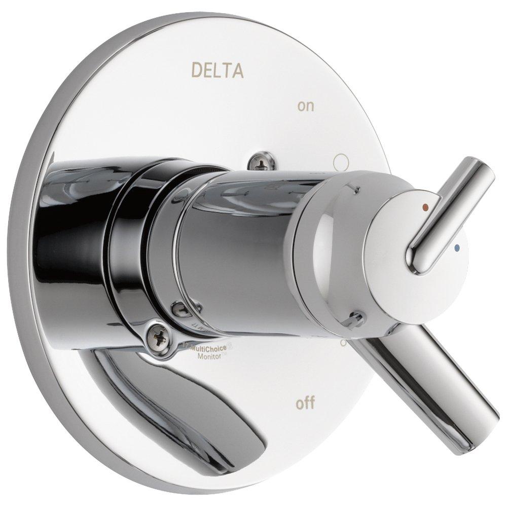 Delta Faucet Chrome Tub and Shower Thermostatic Valve Only Trim with Single Lever Handle 