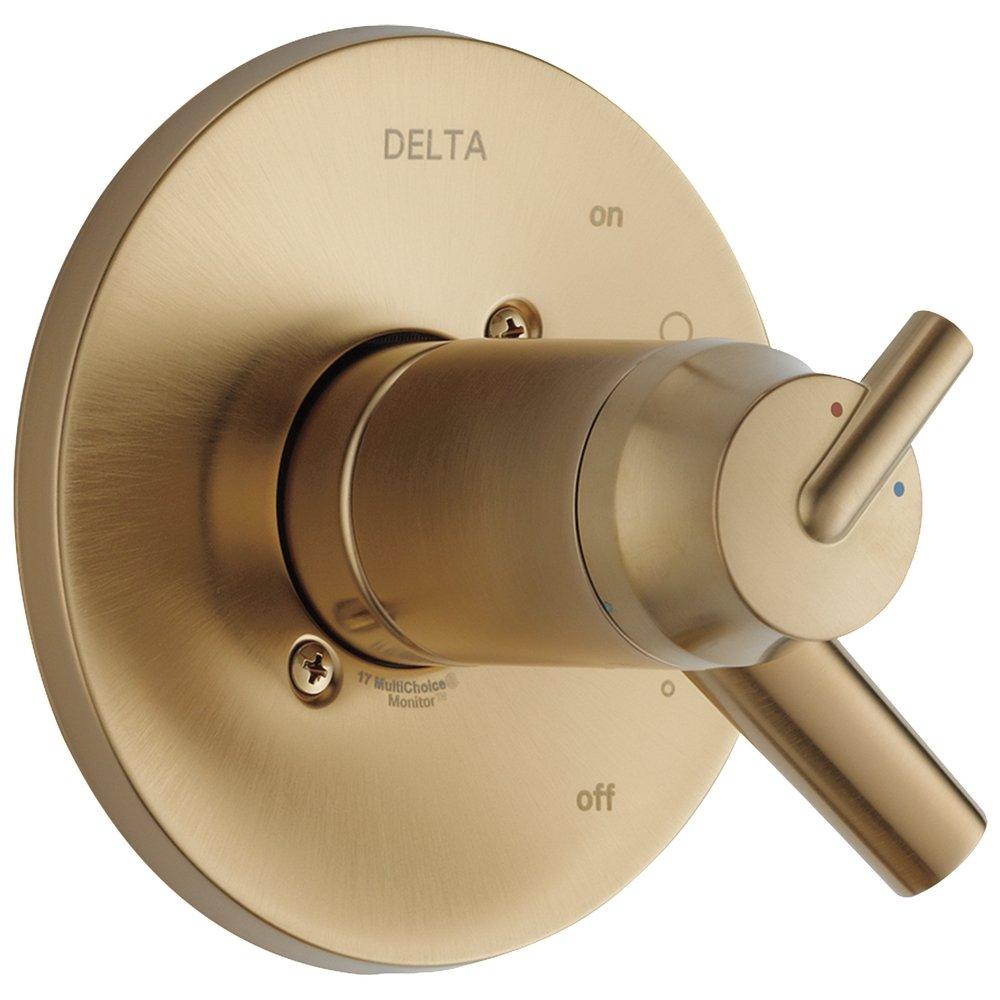 Delta Faucet Brilliance&reg; Champagne Bronze Tub and Shower Thermostatic Valve Only Trim with Single Lever Handle 