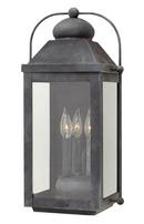 Hinkley Aged Zinc 60W 3-Light Candelabra E-12 Base Outdoor Large Wall Mount Sconce 